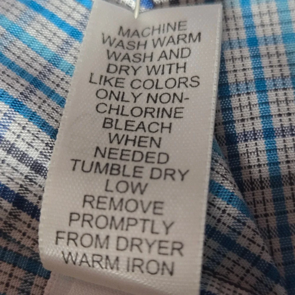 Banana Republic Mens Blue Brown Plaid Non-Iron Classic Fit Shirt 410774-00 Small